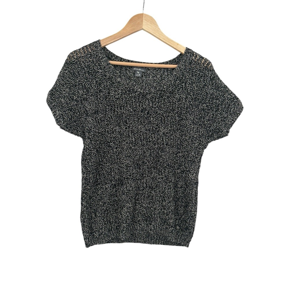 Eddie Bauer Sweater Top Womens M Linen‎ Blend Beach Resort Cruise Casual Neutral